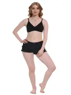 Wireless Non Padded Sports Bra (Black)