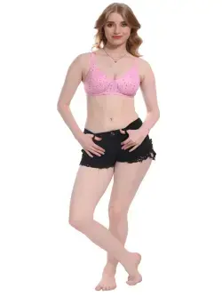 Floral Bra Full Coverage (Pink & Blue )