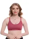 Non-Wired Sports Bra Hot Lips red