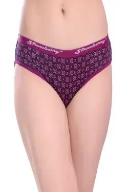 High Waist Hipster Panty in  with Lace Waist - Cotton